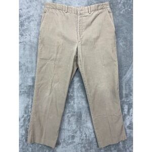 VTG Lands End Men's Corduroy Pants 35‎ Beige 35x28.5 Mid Rise Made in USA